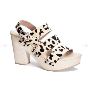 Chinese Laundry cheetah heeled sandal